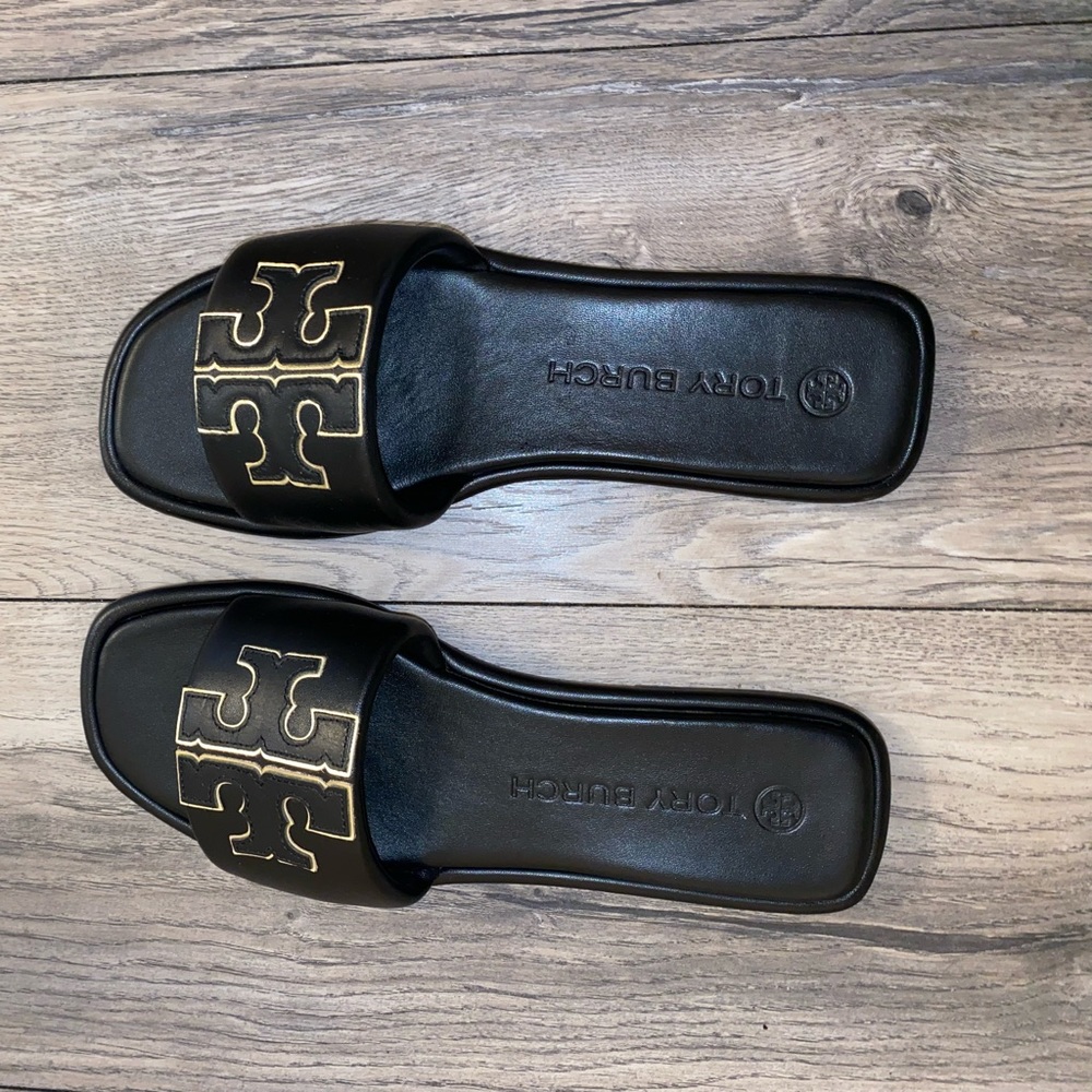 Perfect black/gold Tory Burch flats
